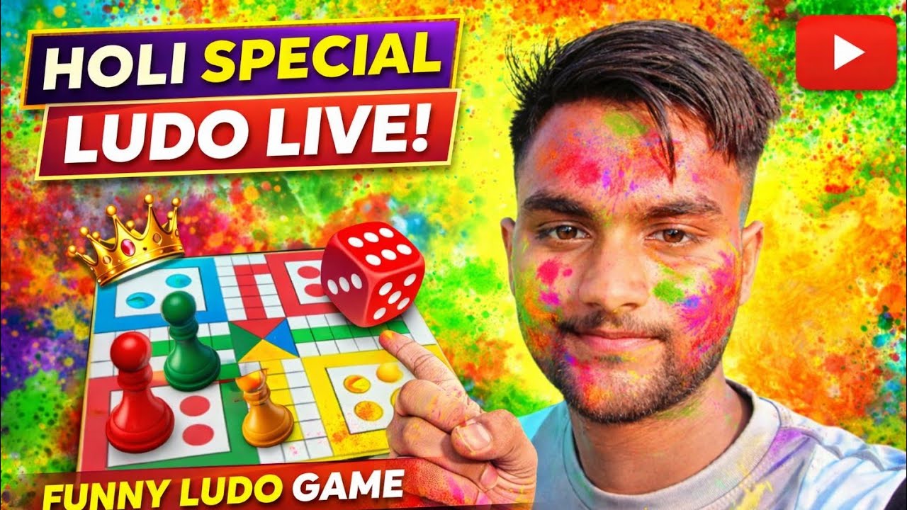 Funny ludo game with enjoy the Holi special ludo live