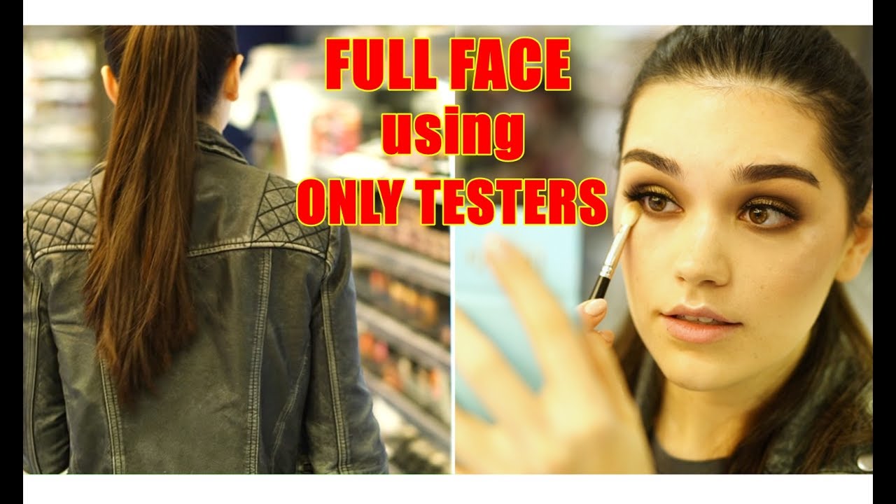 FULL FACE USING TESTERS Doing My Makeup In Boots
