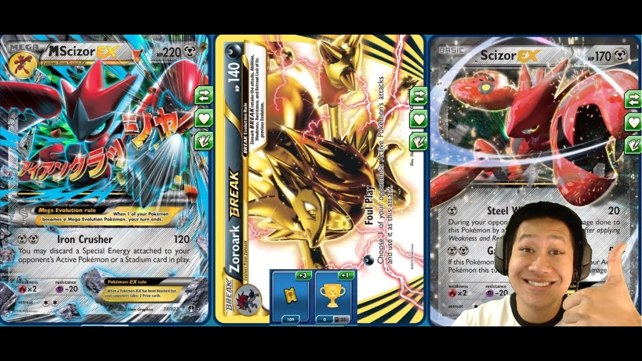 Energy Efficient Mega Scizor Ex / Zoroark BREAK Dark / Steel Deck Breaking Ability and Item Lock