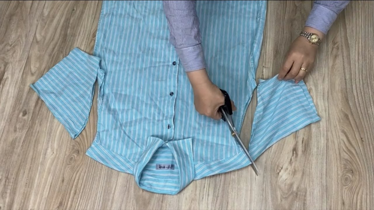 [DIY] Превратите мужские рубашки в женские блузки всего за 11 минут.
