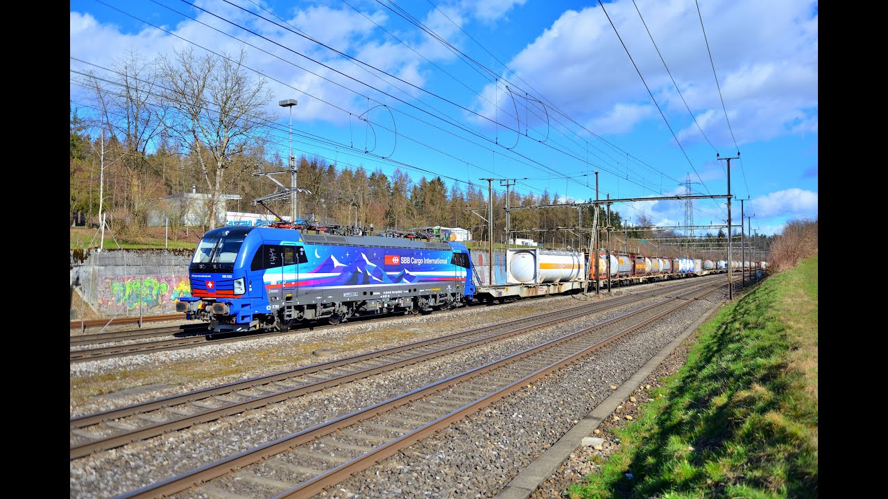 Bahnverkehr März 2021 mit BLS Re465, EW III, Nightpiercer Vectron Triebwagen 101 der Sensetalbahn