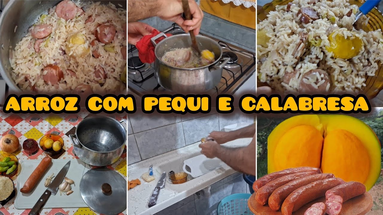 ARROZ COM PEQUI E CALABRESA #comidacaseira 