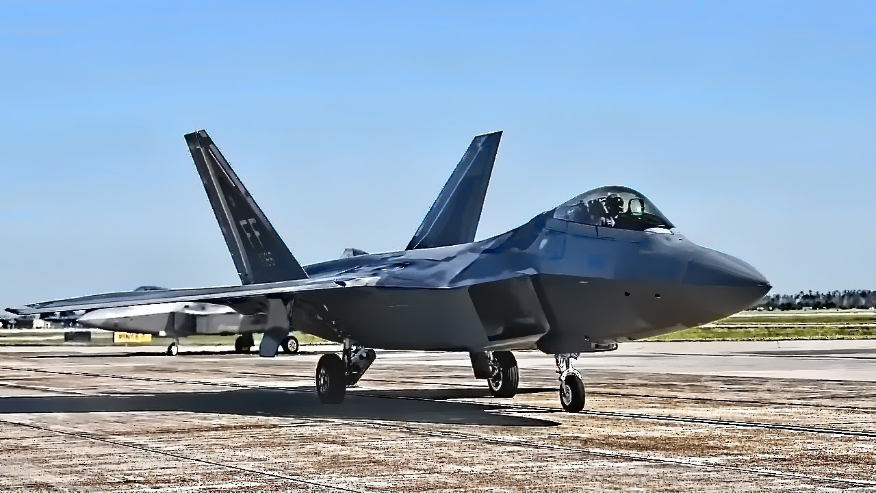 F-15s And F-22s Takeoff At Tyndall AFB