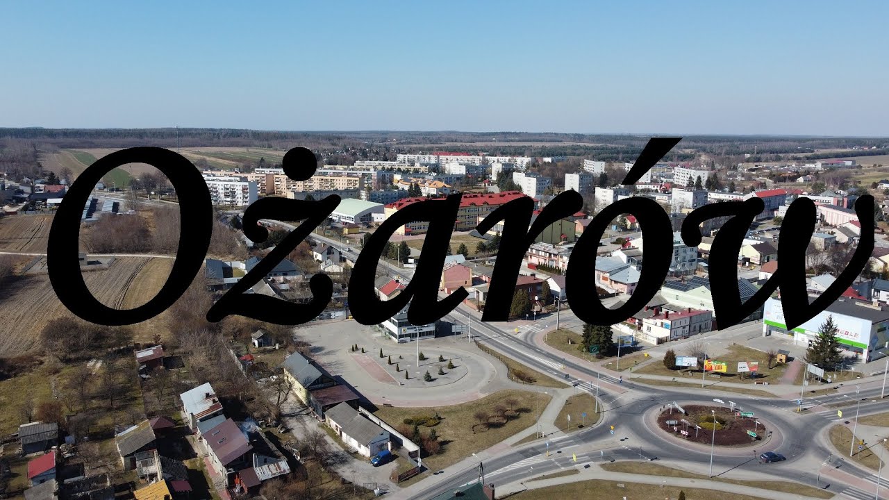 Ożarów z drona DJI 4k Ożarów z lotu ptaka DJI 4k