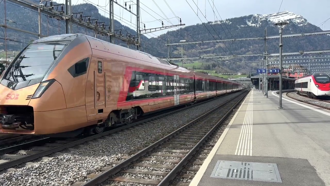 Bahnhof Arth-Goldau(Schweiz) mit dabei war: SBB/SOB Güterverkehr und Schweizer Bahnhofsansage