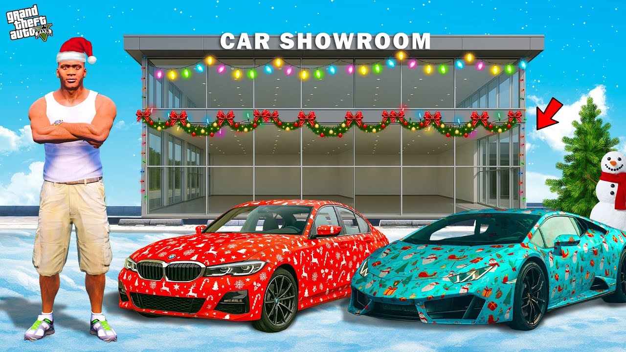 Franklin & Chithappu Collecting Christmas Car For Car Showroom in Gta 5 
