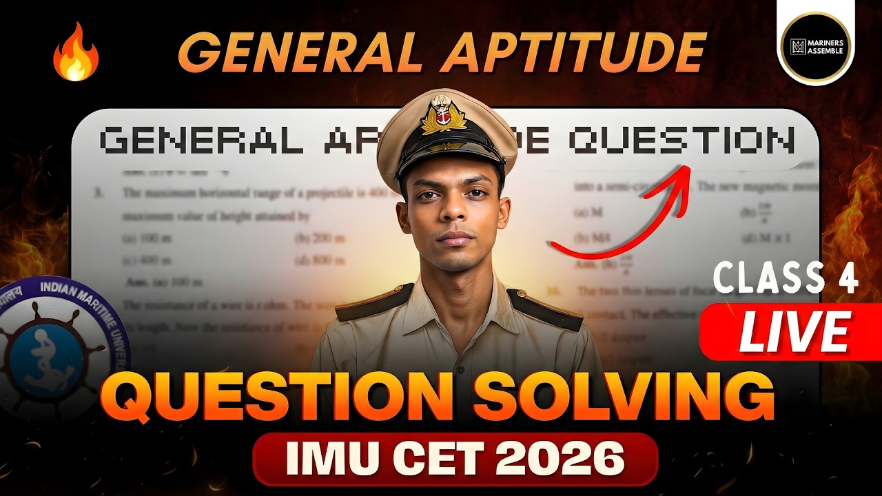 IMU CET 2026 LIVE | General Aptitude Question Solving | Class 4 | Full Concept + PYQs #imucet