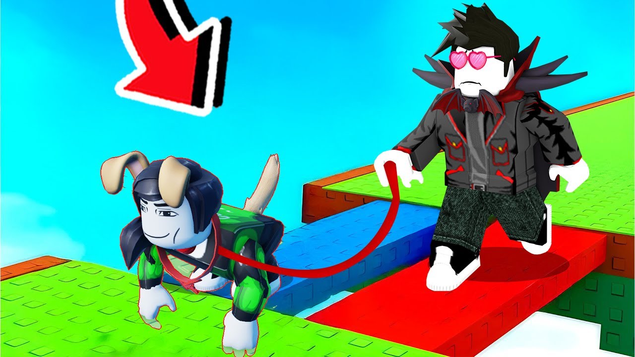 OBBY KOCAK  KERJASAMA ADIK KAKAK JADI ANJING DI ROBLOX!!!