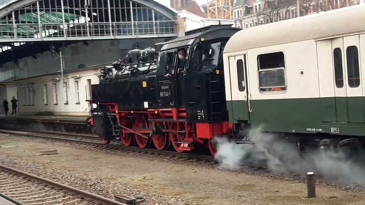 Dampflok 86 1744-1 mit Sonderzug aus Rothenburg am 20.12.2025