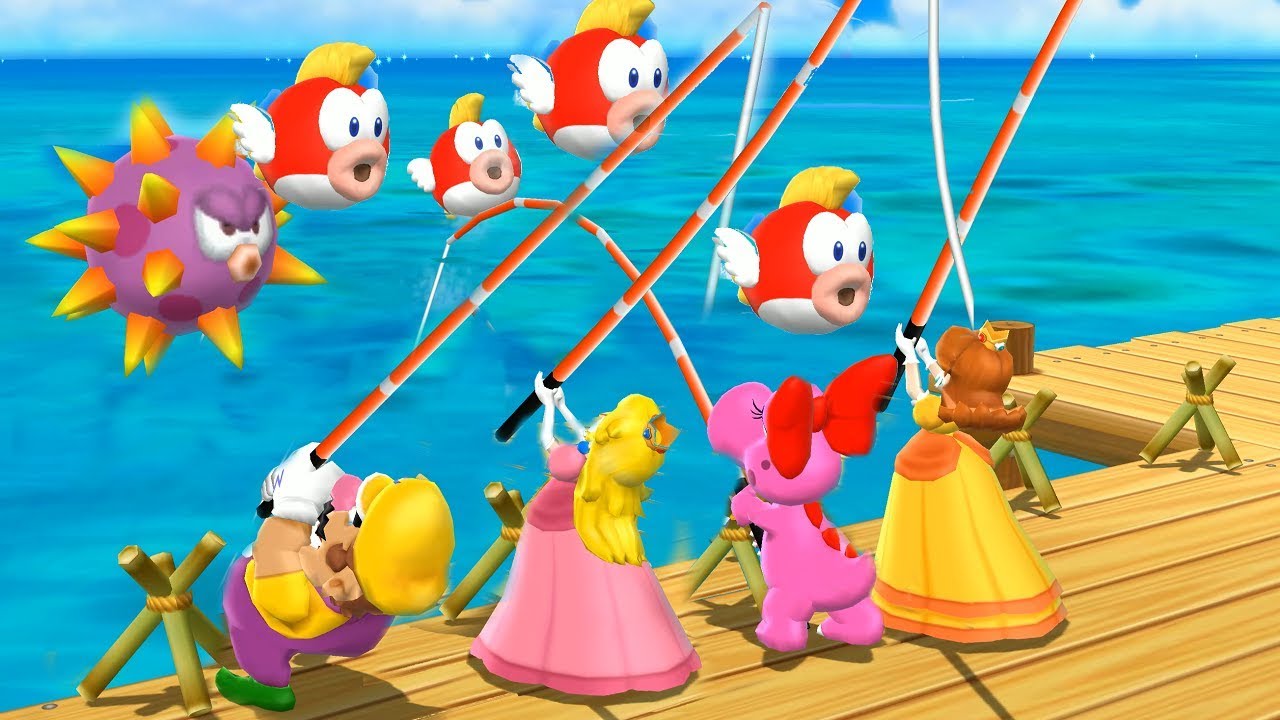 Mario Party 9 Garden Battle - Peach vs Daisy vs Wario vs Birdo| Cartoons Mee