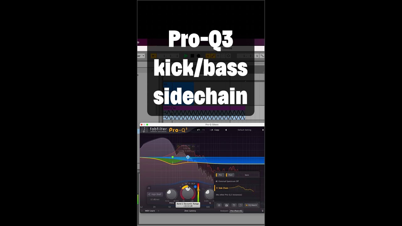 Kick / bass sidechain with Fabfilter Pro-Q3 #shorts