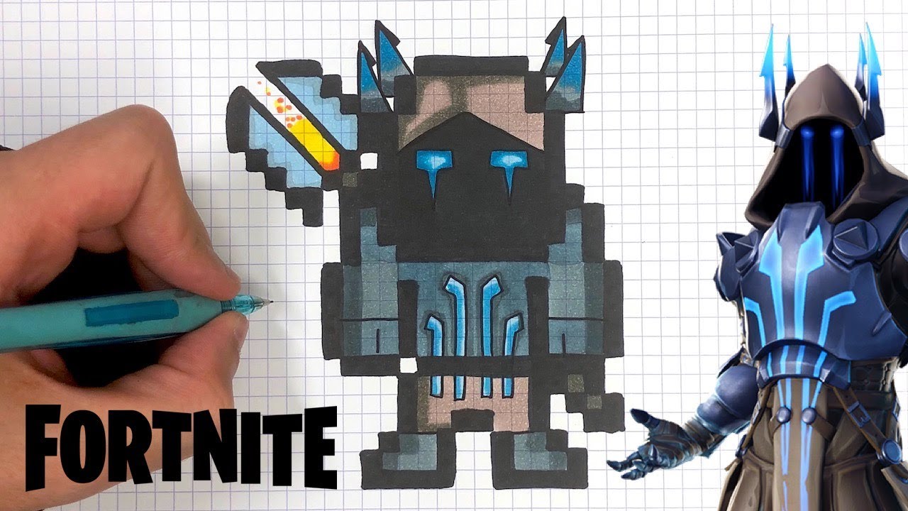 COMO DIBUJAR EL REY DE HIELO SKIN FORTNITE PIXEL ART