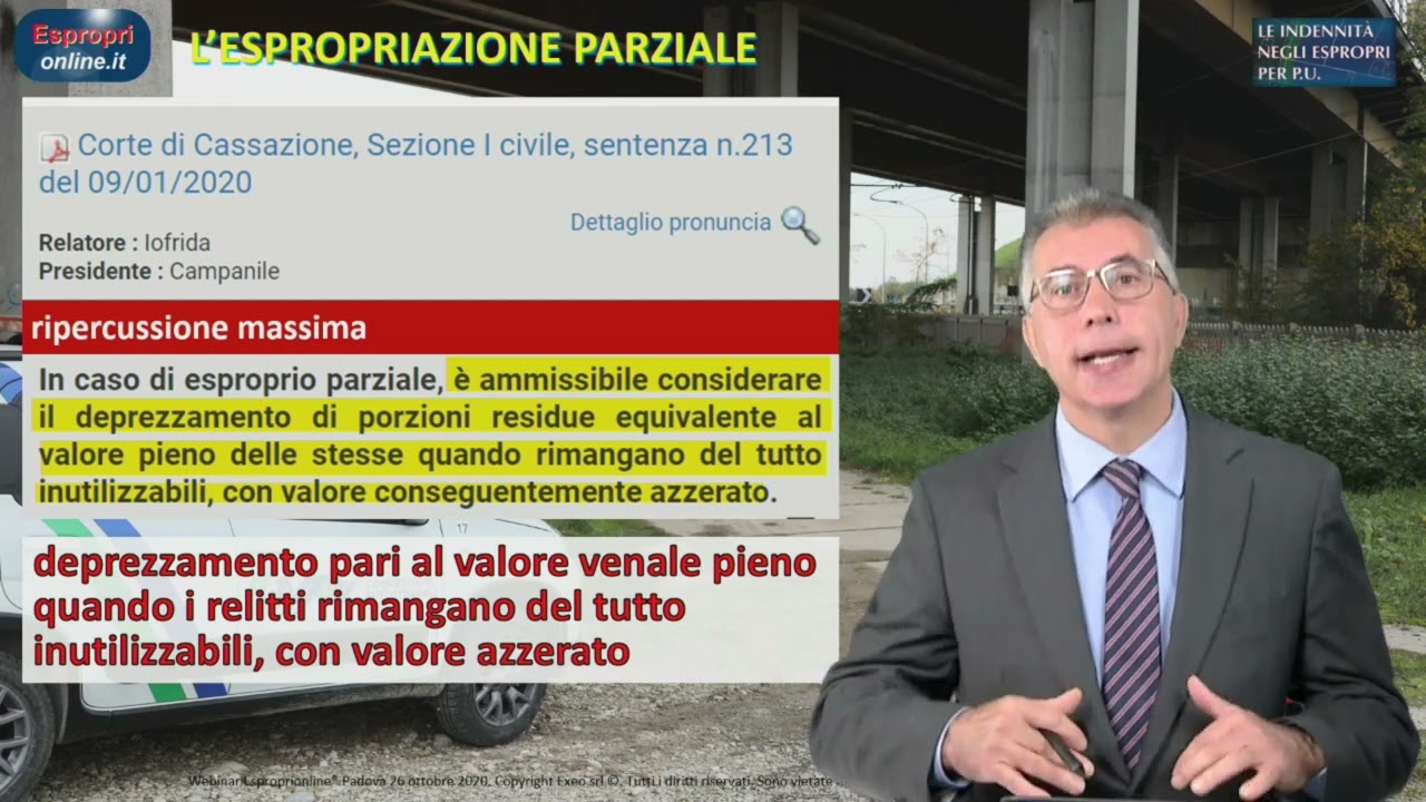 Le indennità nell'esproprio. L'ESPROPRIO PARZIALE: METODO DI CALCOLO, CASISTICA ED ESEMPI - Trailer