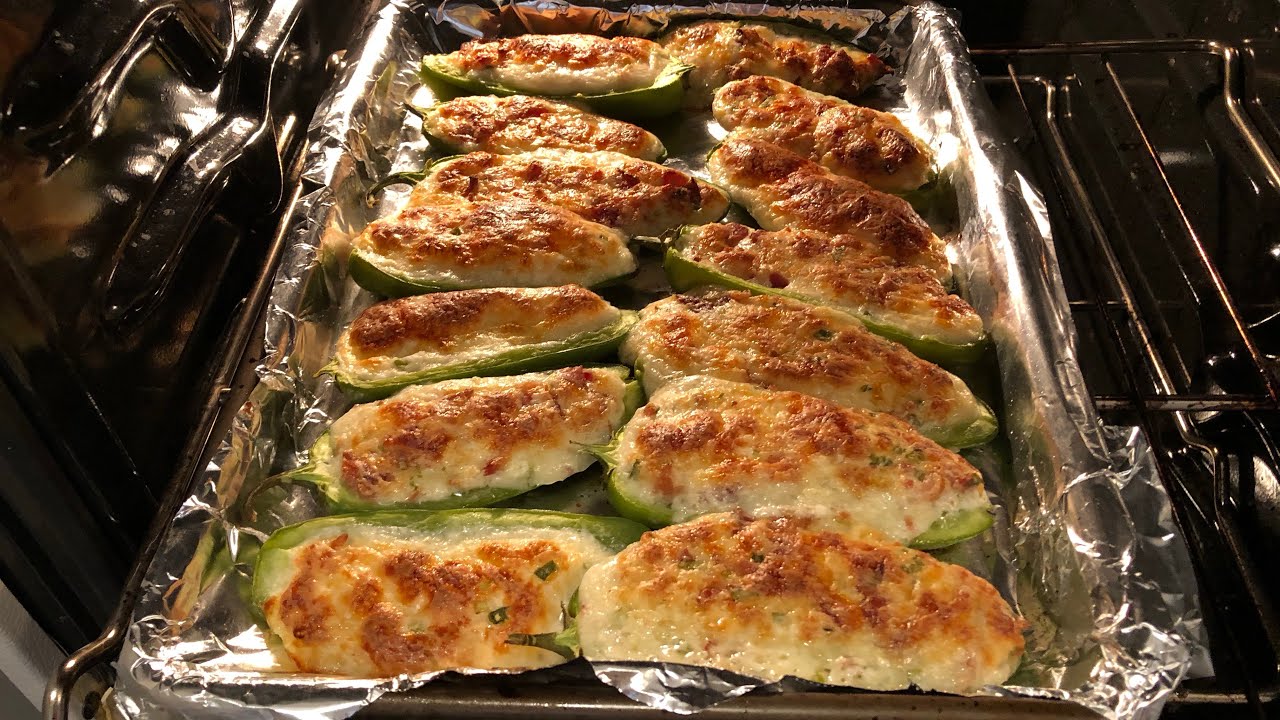 Delicious Bake Stuffed Jalapeno Peppers Cream Cheese-Bacon and Cheddar Cheese
