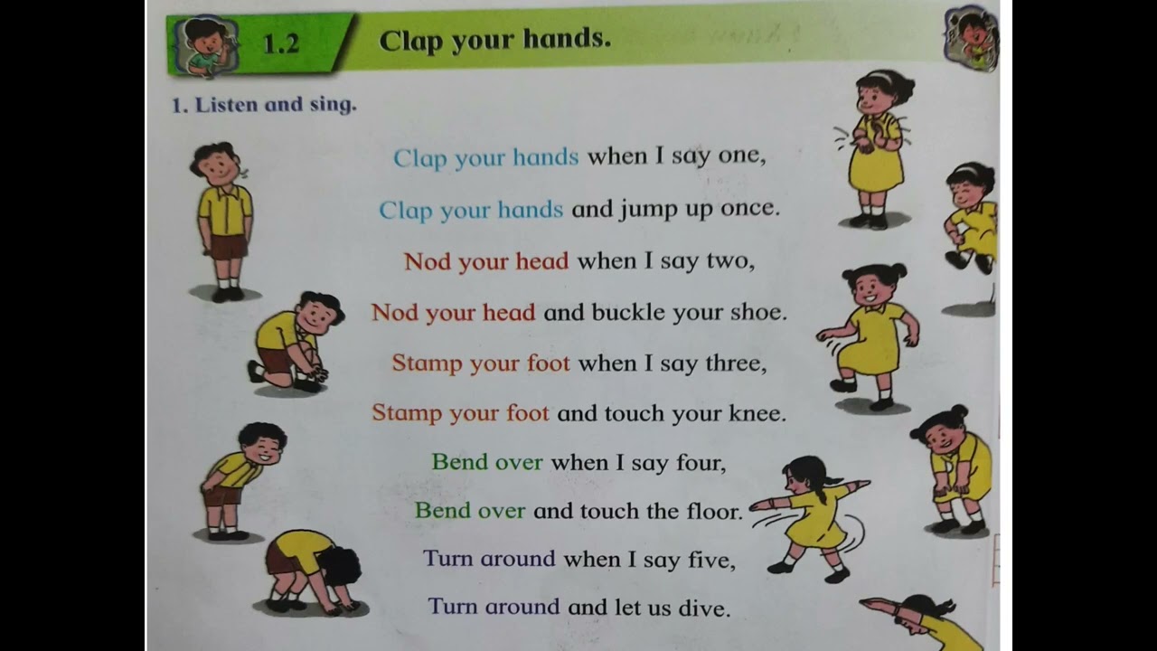 Std 1st English Balbharti Unit 1 poem 1.2 