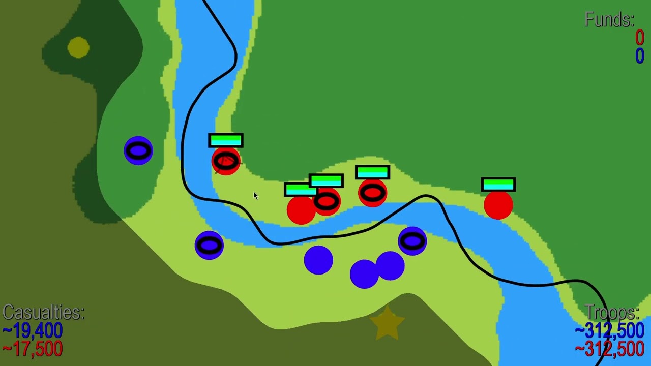 Узкая река - вторжение. War of Dots.