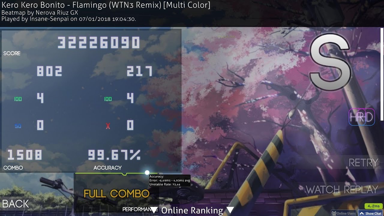 Osu! - Kero Kero Bonito - Flamingo (WTN3 Remix) [Multi Color] +HDHR