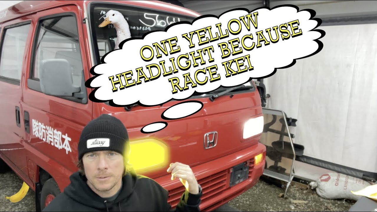 Замена фар фургона Honda Acty на светодиодные, восстановление и тонировка одной фары в желтый цве...