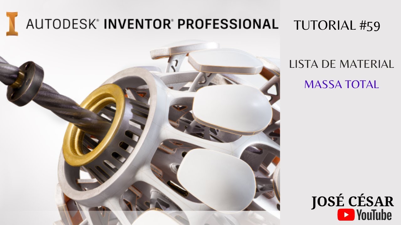 LISTA DE MATERIAL - SOMA DE VALORES - AUTODESK INVENTOR - TUTORIAL 59