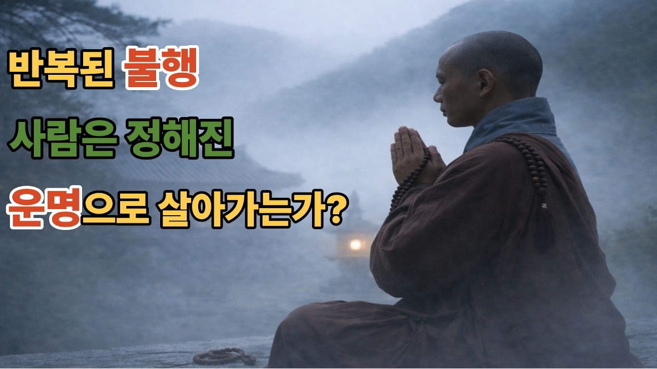 반복된 불행,  사람은 정해진 운명으로 살아가는가?                       ㅣ운명 ㅣ사주팔자 ㅣ반복되는불행 ㅣ불교법문 ㅣ부처님말씀 ㅣ마음공부 ㅣ인생조언