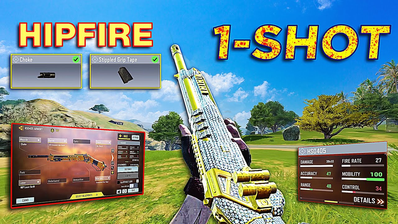 THIS HS0405 GUNSMITH GIVE YOU INSANE HIPFIRE 🔥 | BEST ONE SHOT HS0405 LOADOUT in COD Mobile