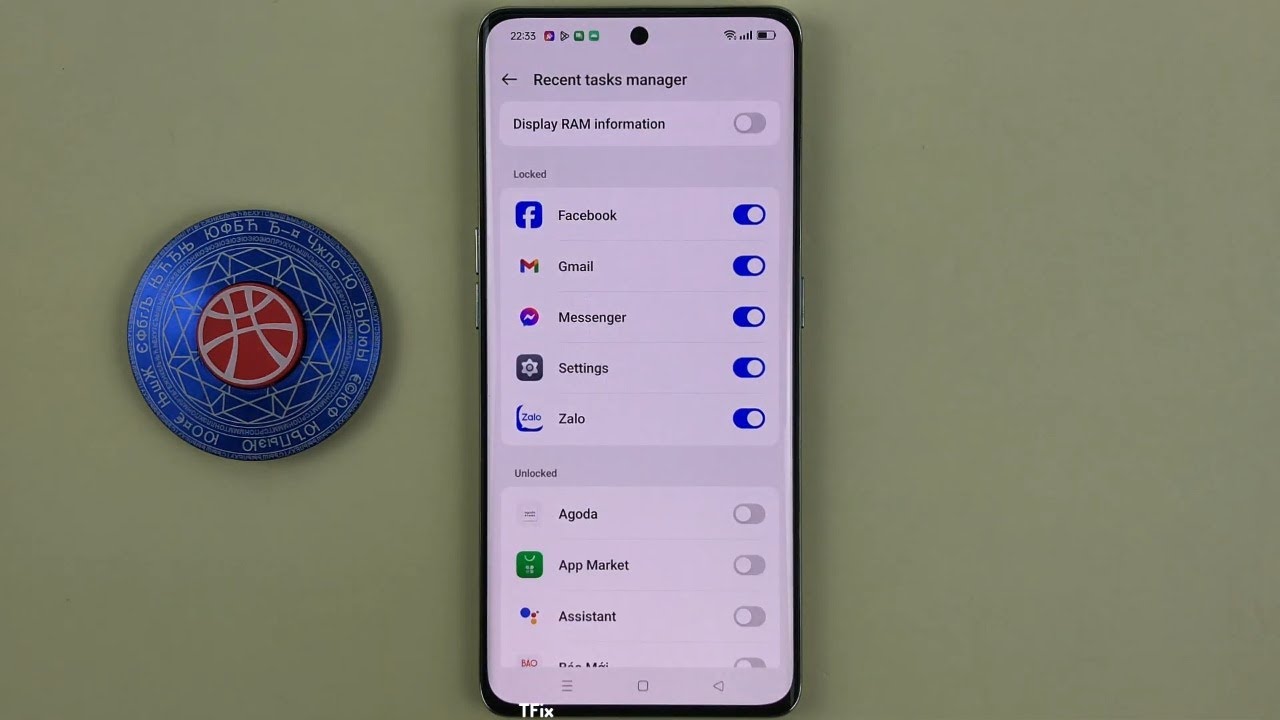 Блокировка многозадачности приложений на OPPO Reno8 T 5G Android 14