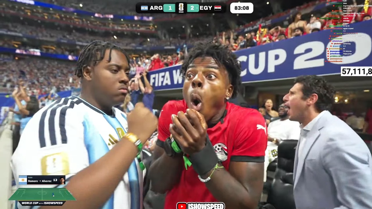 iShowSpeed Reacts To Messi&rsquo;s Goal Against Egypt 🤯🇦🇷 (2-2)
