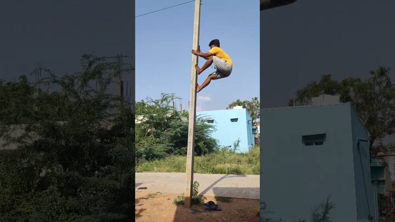 self pole climbing practice (day-3)#jlm TSSPDCL #vk pole training centre #nannam @PraanshiBaby