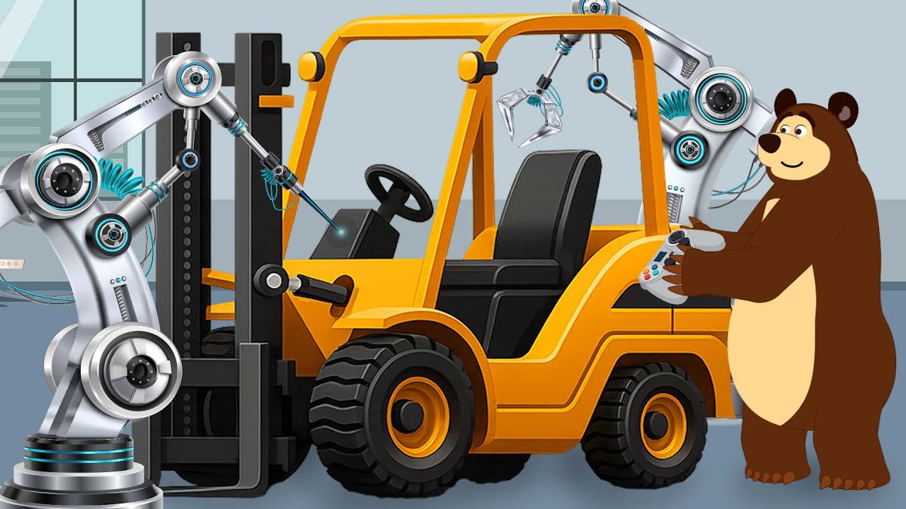 Bear and Robots: The Future of Construction! 🤖🚛 | Vehicles Animation | Bear's Big Garage