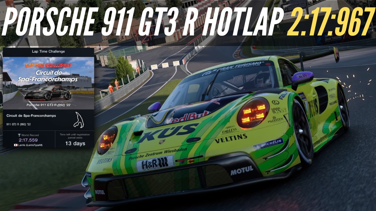 Gran Turismo 7: Lap Time Challenge Spa | Porsche 911 GT3 R Gr. 3 Controller Hotlap