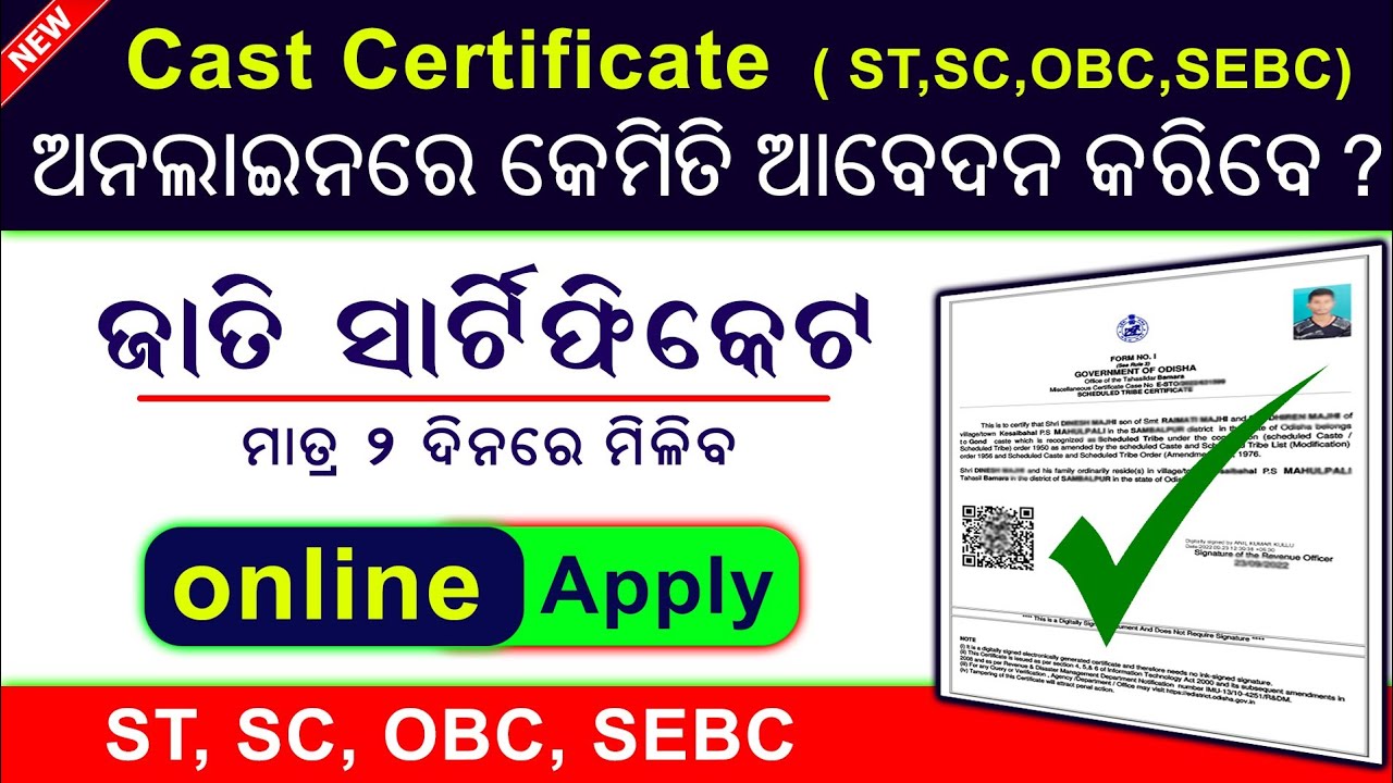 Cast certificate online apply Odisha // How to apply online Cast certificate in Odisha 2022