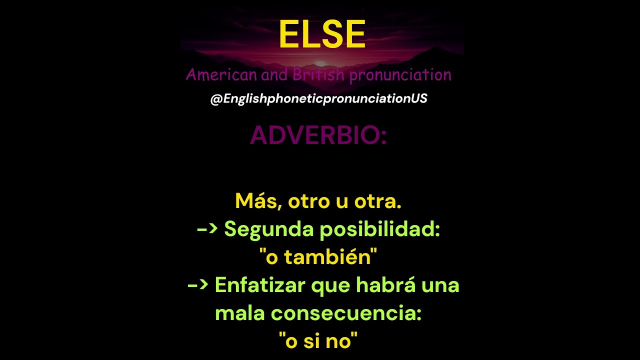 ✅ How to pronounce ELSE (American VS British pronunciation)