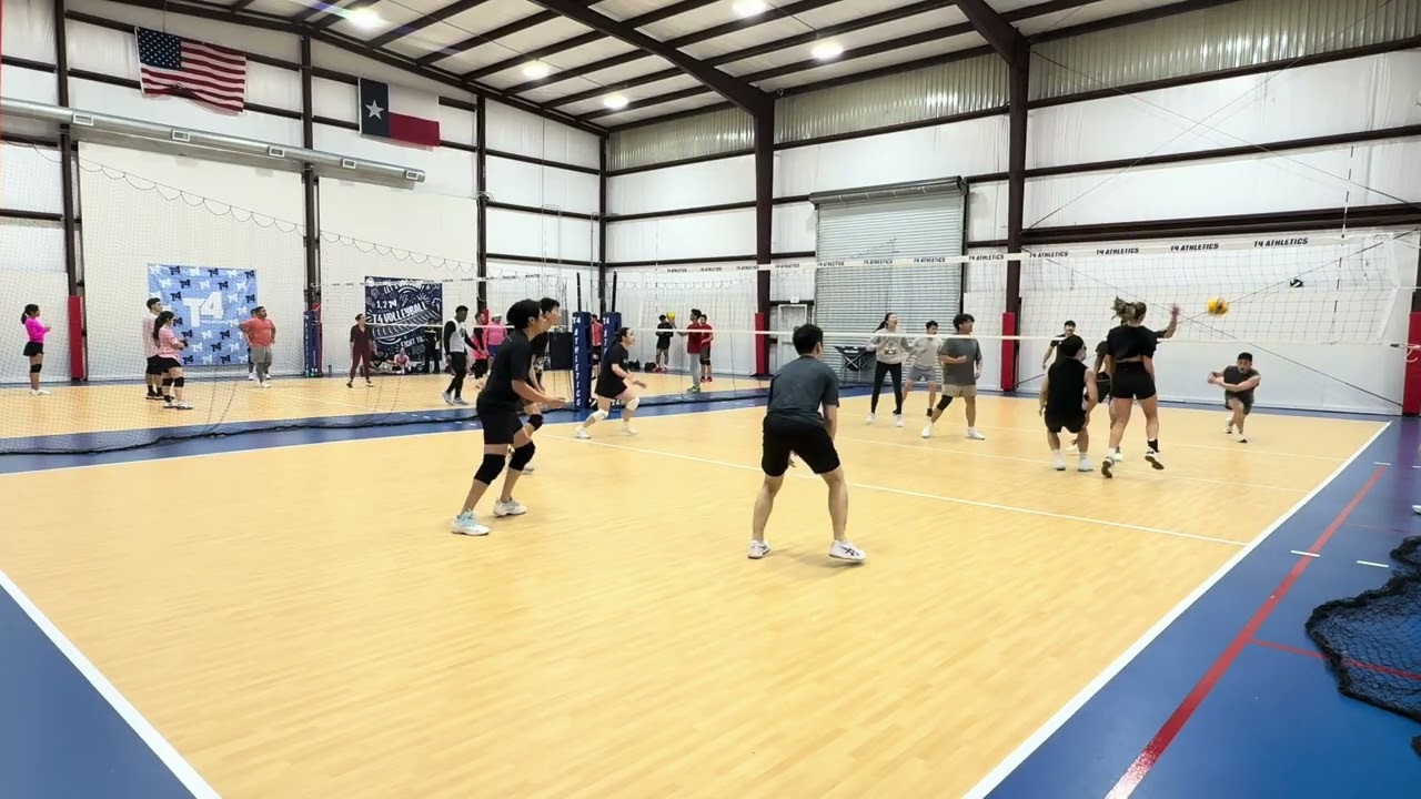 Volleyball Village tourney #2 black vs gray game #1