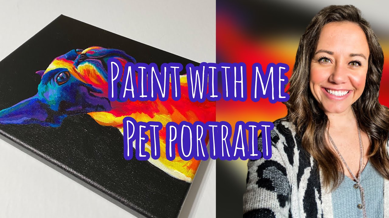 PAINT WITH ME! Time lapse acrylic painting on canvas, vibrant pet portrait of french bulldog