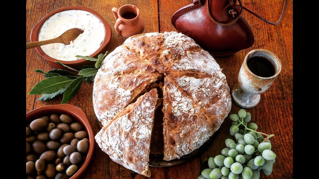 Ancient Roman bread baked with wild grape yeast