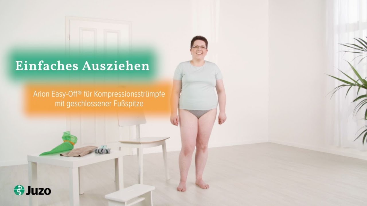 Ausziehen von Kompressionsstrümpfen mit geschlossener Fußspitze – Arion Easy-Off (DE)
