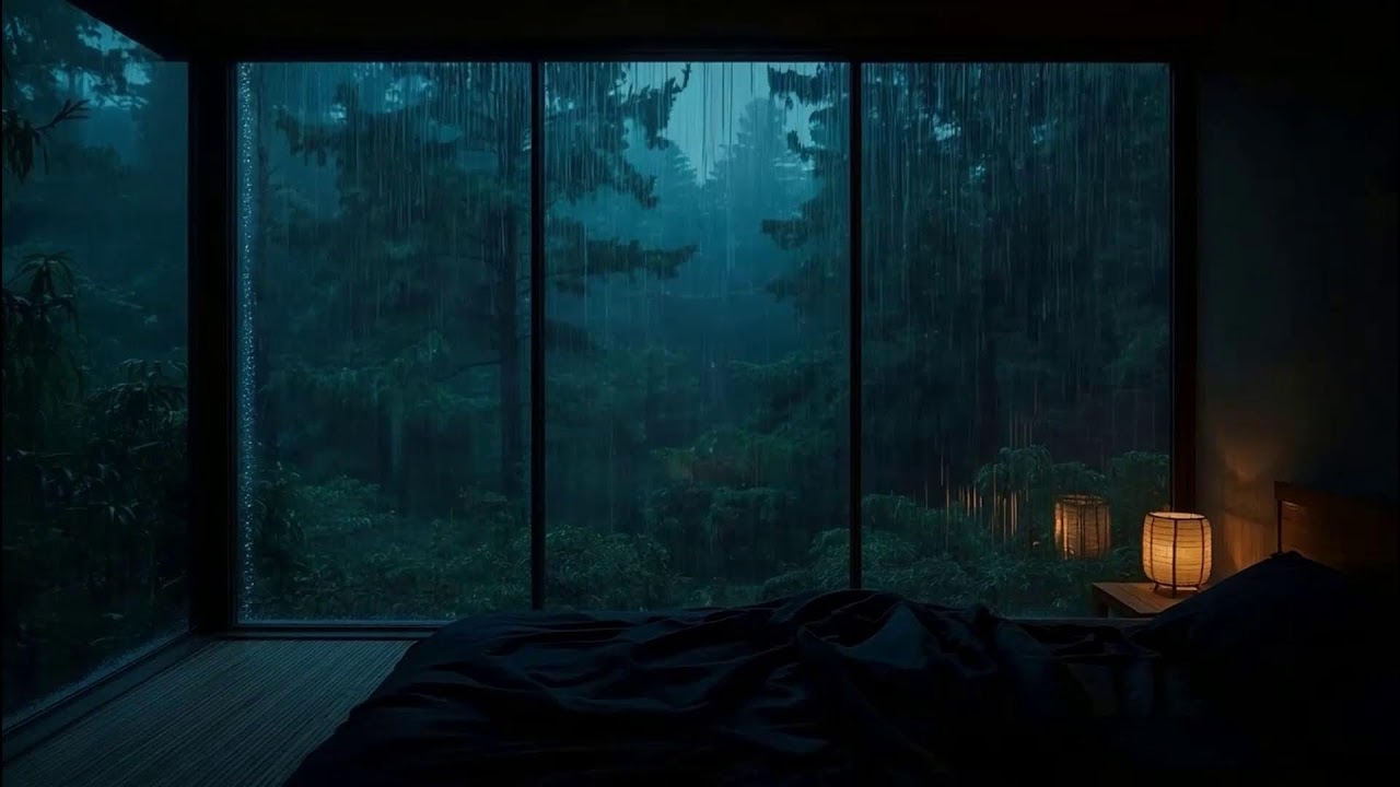 Night Rain Sounds Dark Room 🌙 No Ads for Deep Sleep Focus Meditation