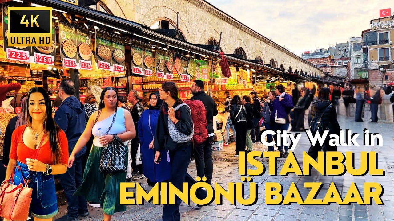 Istanbul, Turkey🇹🇷Eminonu Bazaar 4K Walking Tour | Best Markets for Shopping, Street Foods