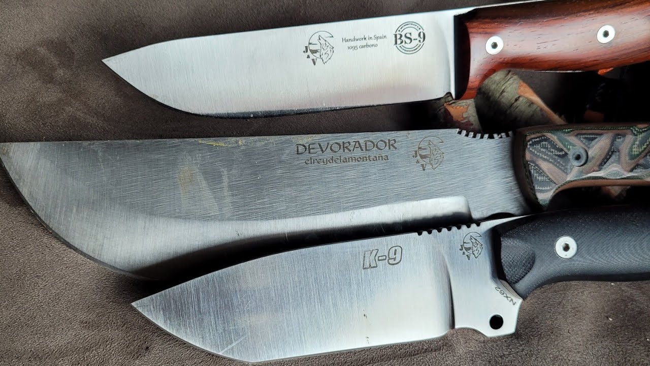 CUCHILLOS J&V BS9,K9 Y DEVORADOR FRENTE A FRENTE#cuchillosj&v#bushcraft#supervivencia