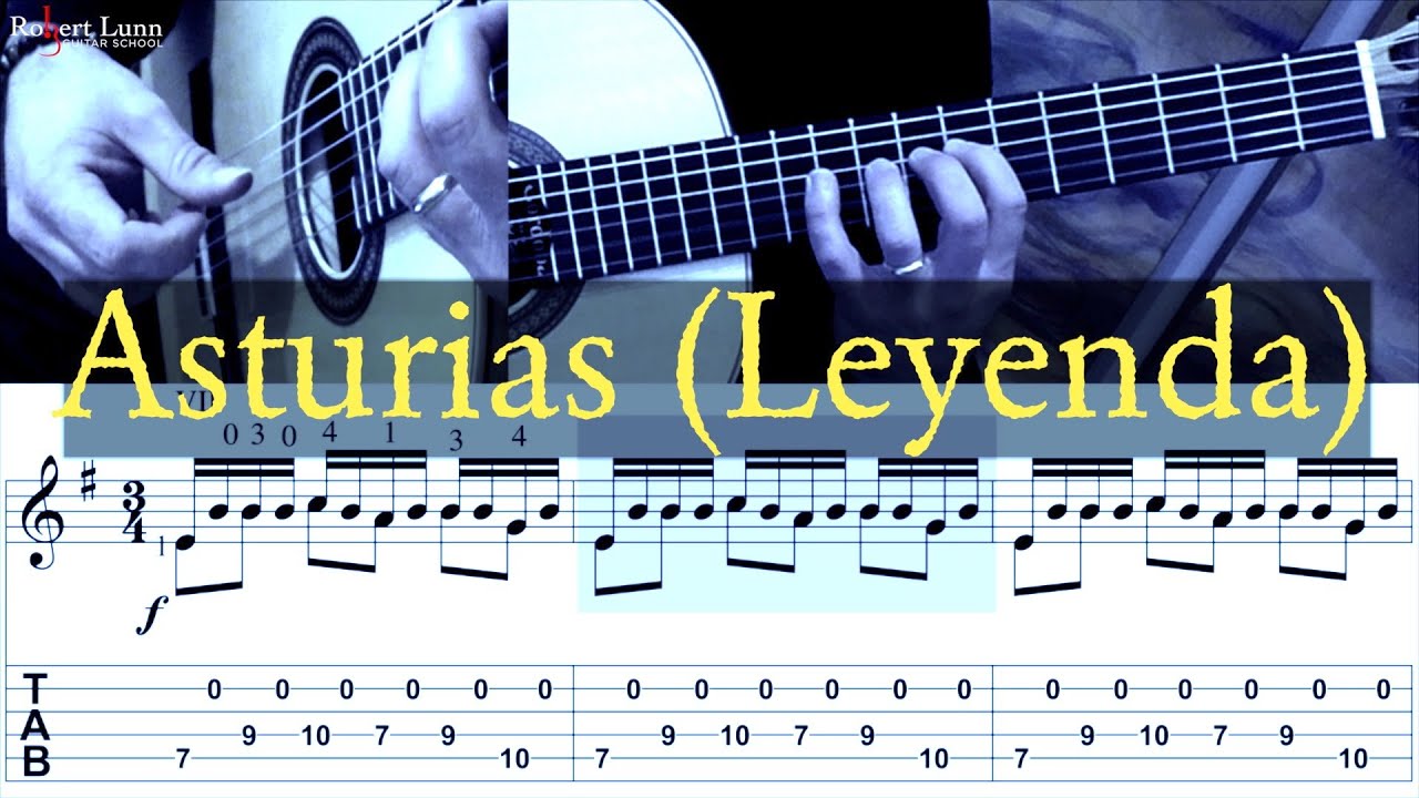 ASTURIAS (LEYENDA) - Slowly (Opening Section) - with TAB - Classical Guitar