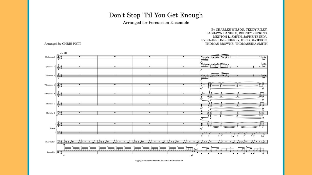 Don't Stop 'Til You Get Enough - Michael Jackson | for Percussion Ensemble