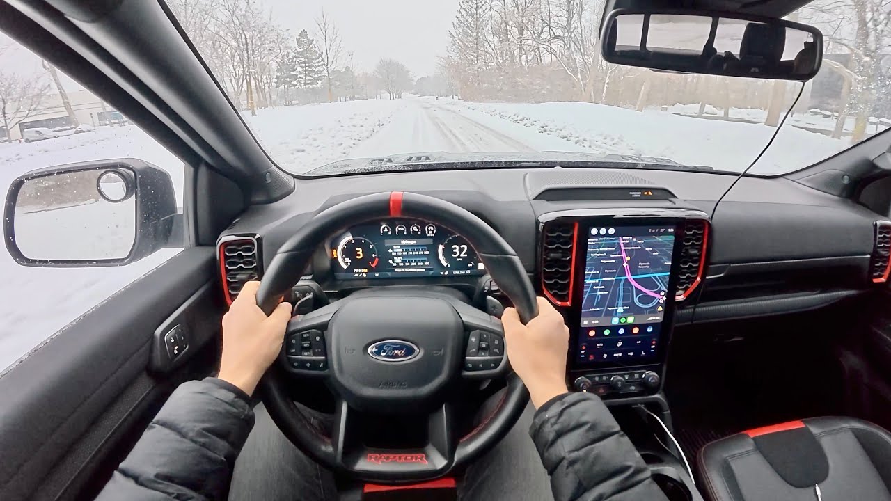 2024 Ford Ranger Raptor - POV Winter Driving (Binaural Audio)