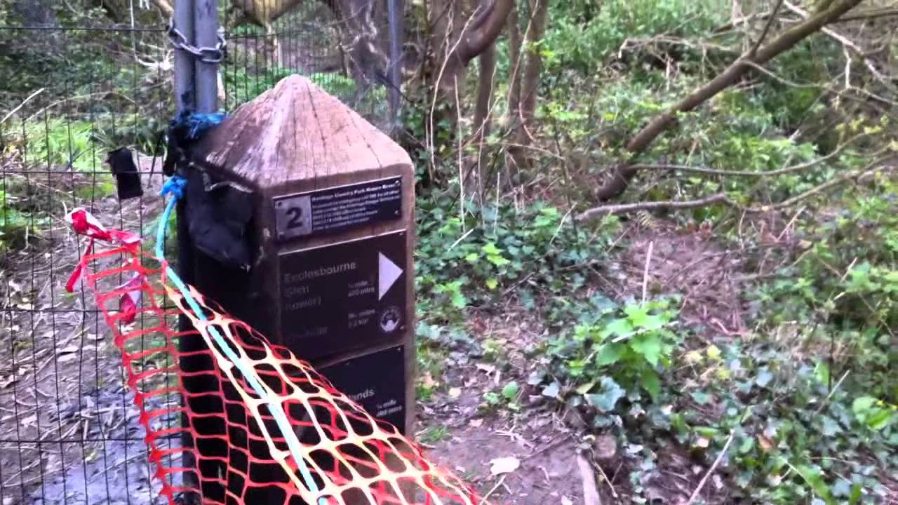 Ecclesbourne Glen, west promontory/steps .. slump/arson _HD_ March 30 2014