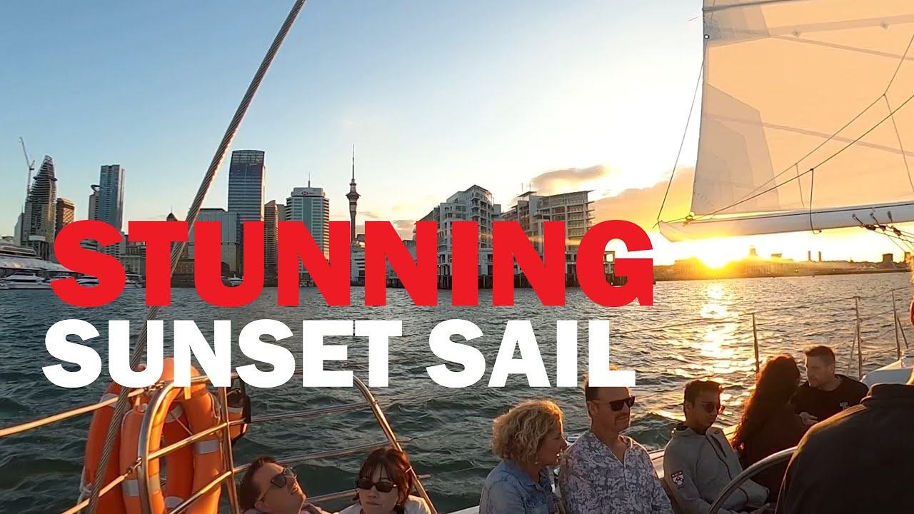 FULL VIDEO! Sunset Sailing from Viaduct Under Auckland Harbour Bridge (4K Scenic Relaxation)
