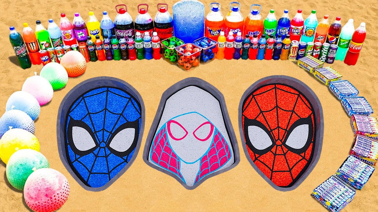 How to Make Spiderman Family with Spiderman, SpiderGwen and MilesMorales, Pepsi, Coca Cola vs Mentos