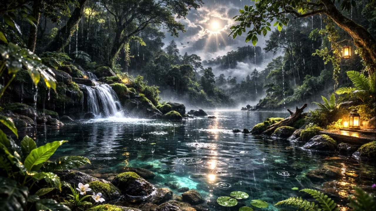 Peaceful River in the Forest 🌲 Water Sounds for Sleeping