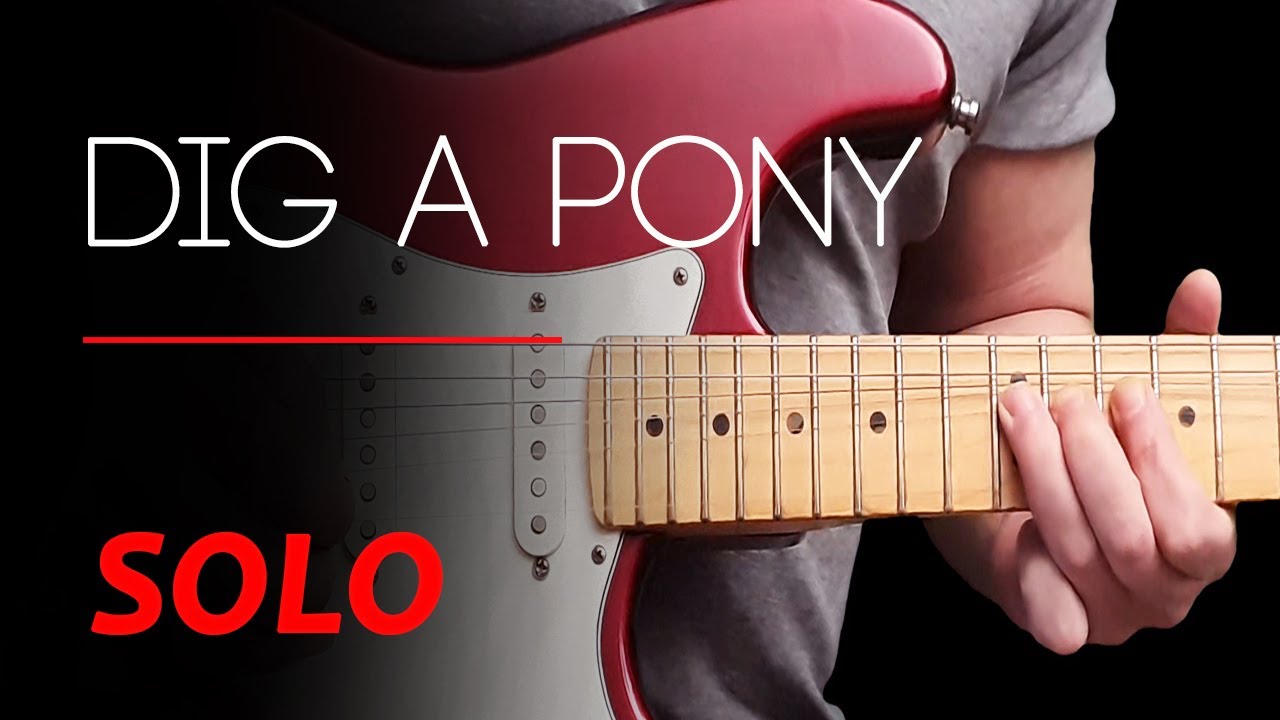 DIG A PONY - Guitar lesson - Guitar solo + Riff with tabs (fast & slow) - The Beatles