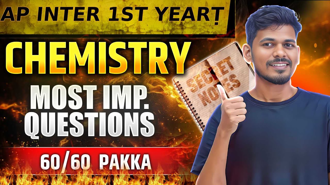 🔴 AP Inter 1st Year Chemistry most Imp 8 marks, 4m, 2m Questions | Score 60/60 in IPE 2025