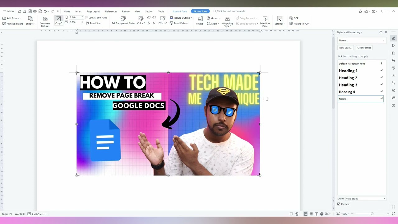 How to crop images to triangle Shape in wps office writer