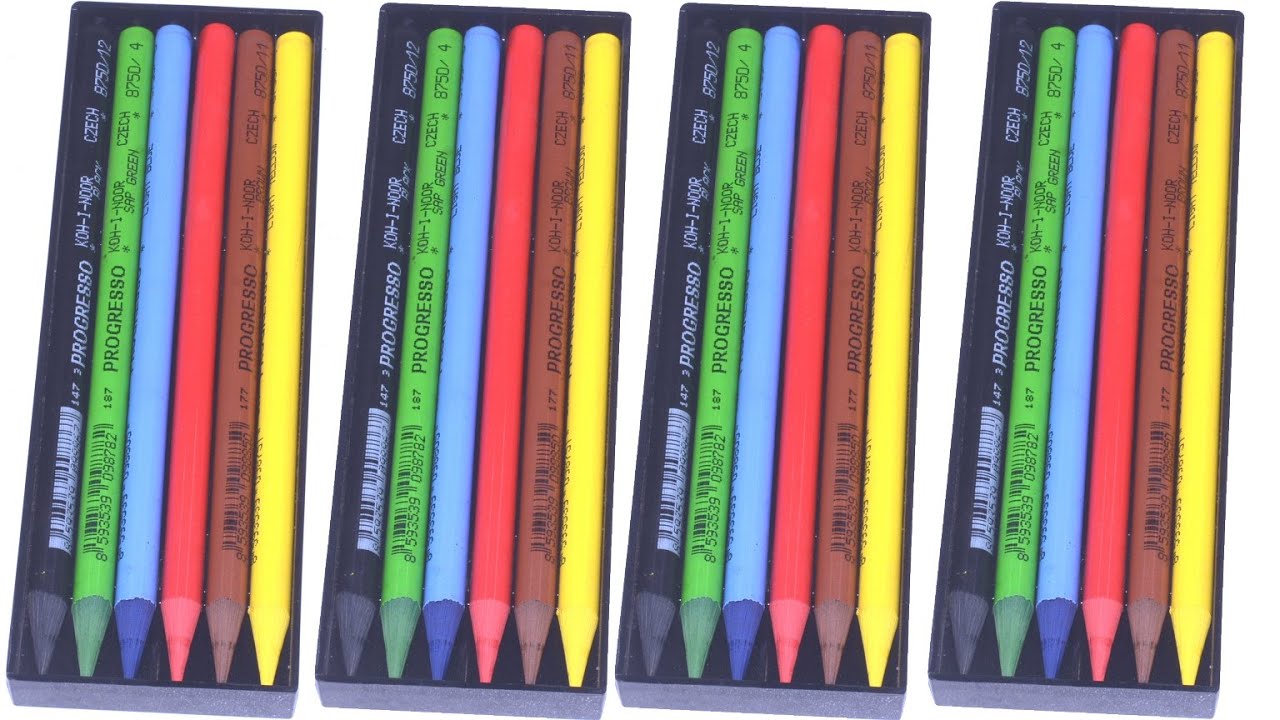 Koh-I-Noor Progresso Woodless Colored 6-Pencil Set, Assorted Colored Pencils
